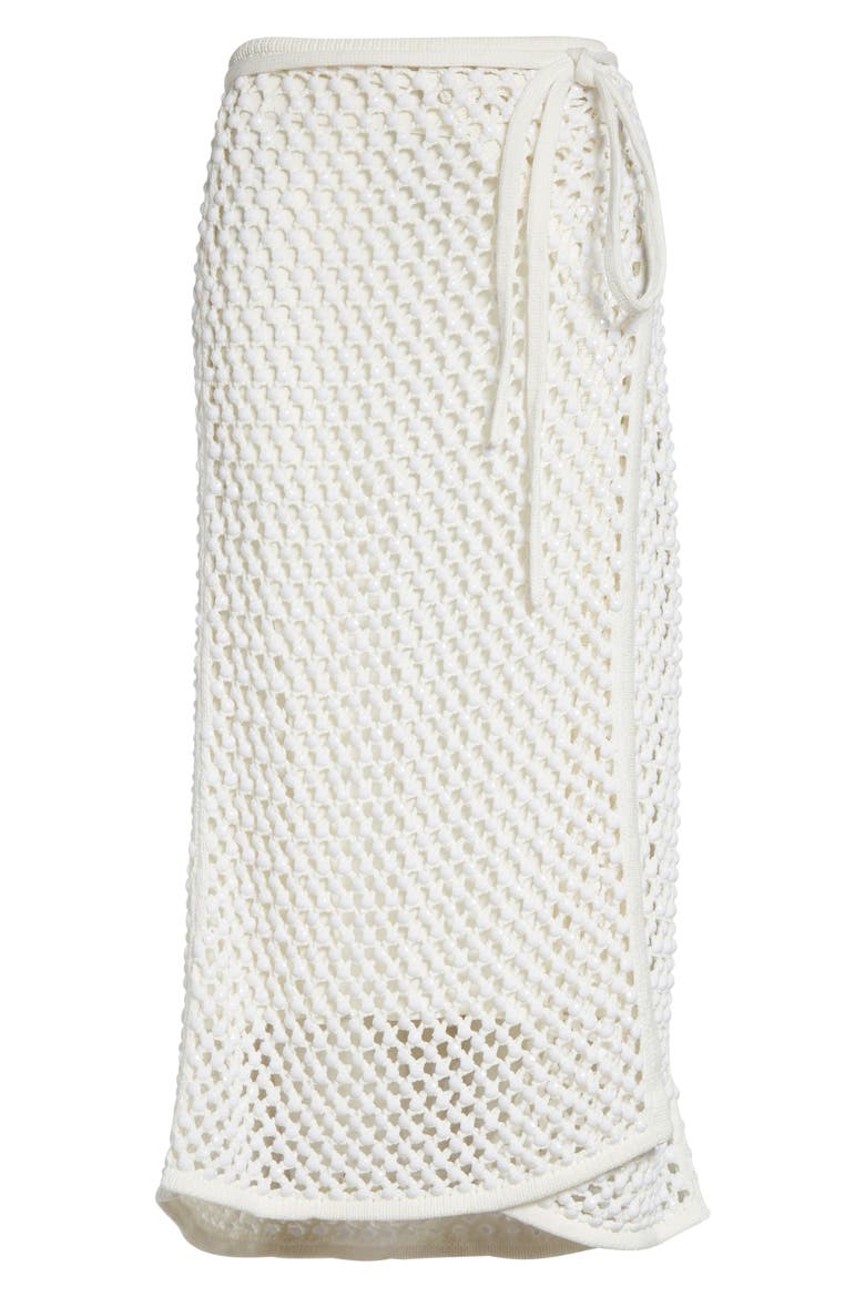Bonaire Embellished Wrap Skirt, Alternate, color, WHITE