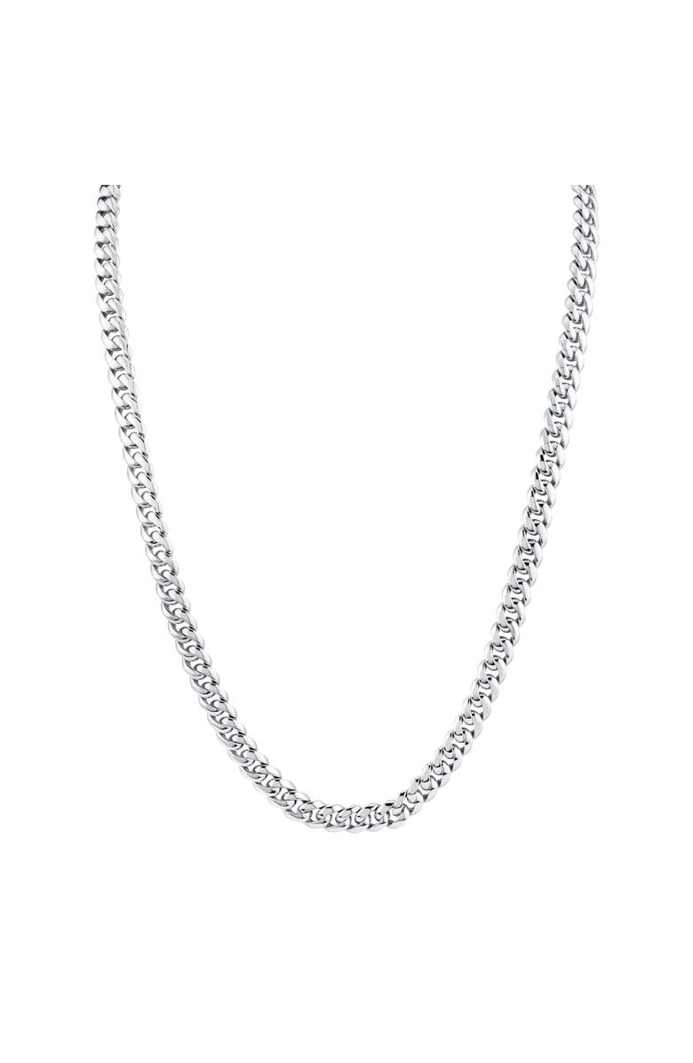 Michael M Men's 8 mm Cuban Chain Necklace, Main, color, Silver