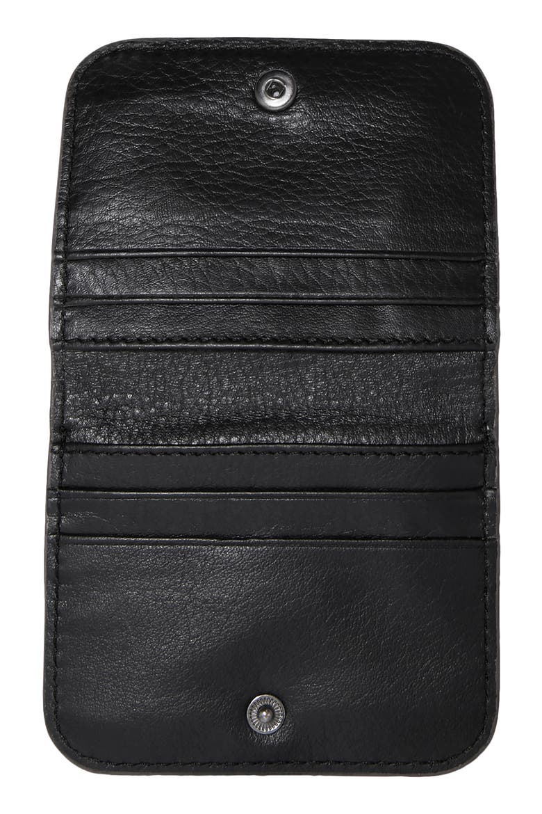 Pucker Up Leather Wallet, Alternate, color, BLACK
