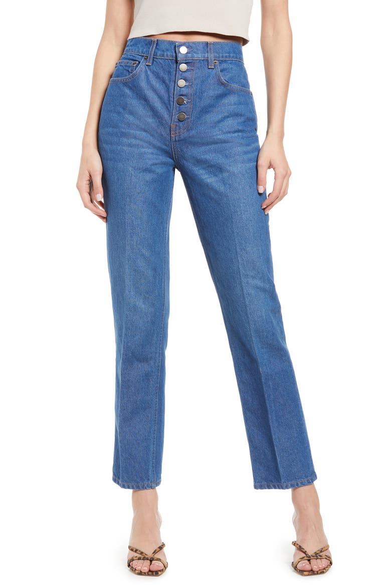Cynthia High Waist Button Fly Jeans, Main, color, ZENIA