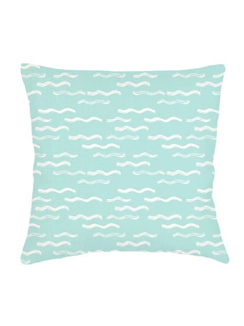 Wave Pool Aqua Linen Euro Pillow 26x26 with Down Alternative Insert
