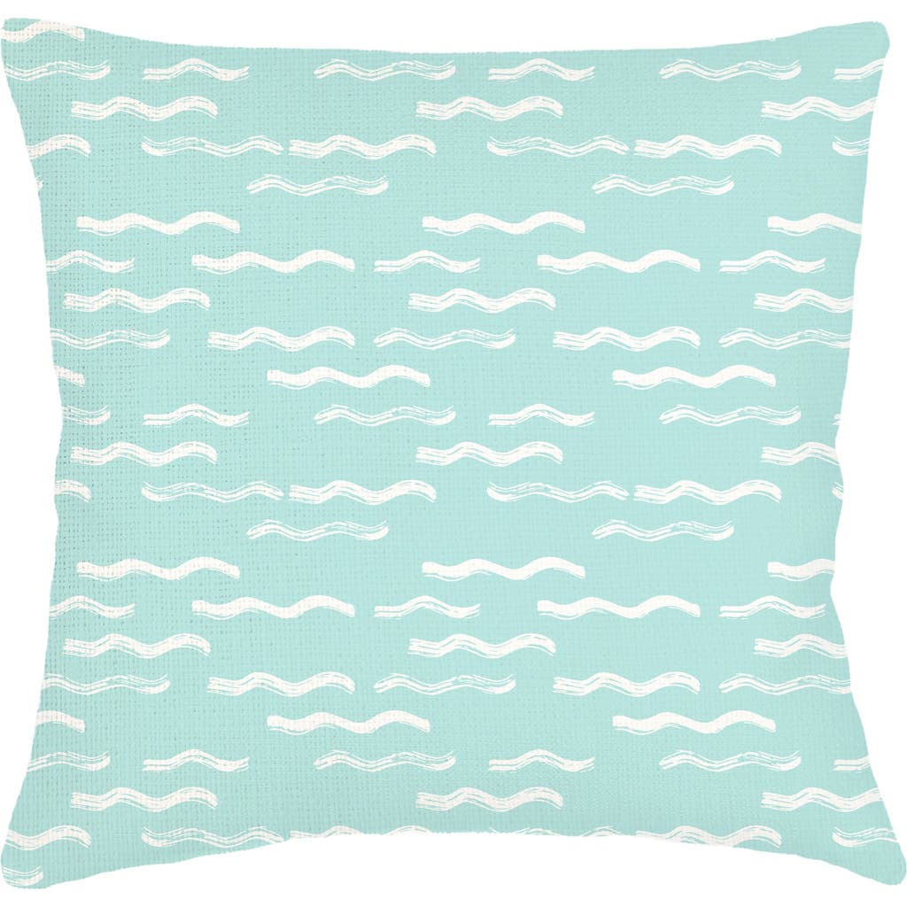 Anaya Wave Pool Aqua Linen Euro Pillow 26x26 With Down Alternative Insert In Aqua