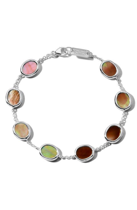 Polished Rock Candy Mini Oval Slice Station Bracelet