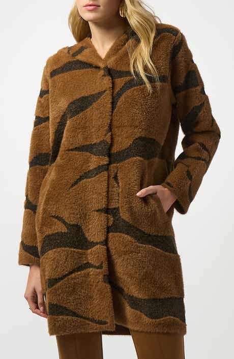 Tiger Print Feather Yarn Jacket