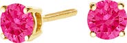 Haus of Brilliance 14K Yellow Gold 1.0 Cttw Pink Lab Grown Diamond Solitaire Stud Earrings
