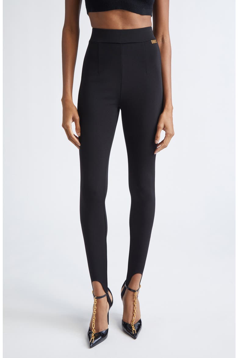 Zip Jersey Stirrup Leggings, Main, color, BLACK