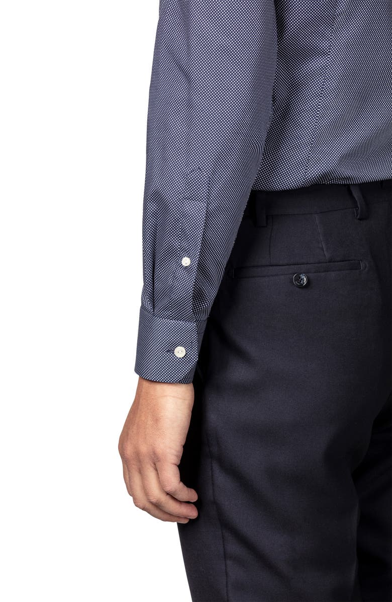 Eton Slim Fit Dot Dress Shirt, Alternate, color, Blue