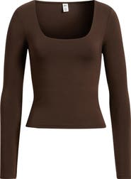 BP. Long Sleeve Square Neck T-Shirt