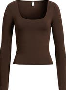 BP. Long Sleeve Square Neck T-Shirt