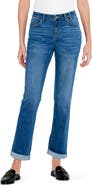 NIC+ZOE Cuffed High Waist Straight Leg Girlfriend Jeans