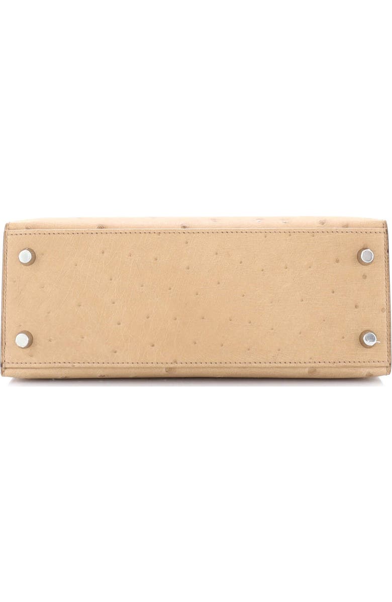 Pre-Owned Hermes Kelly Handbag Brown Ostrich with Palladium Hardware 25, Alternate, color,