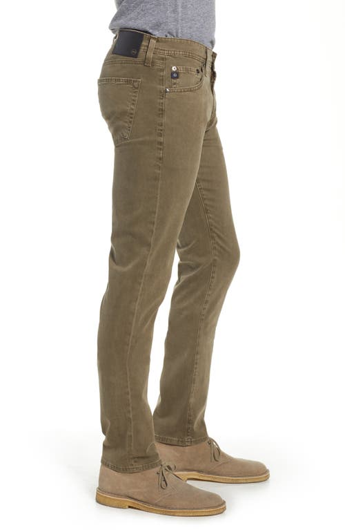 Ag Tellis Sueded Stretch Sateen Slim Leg Pants In Green