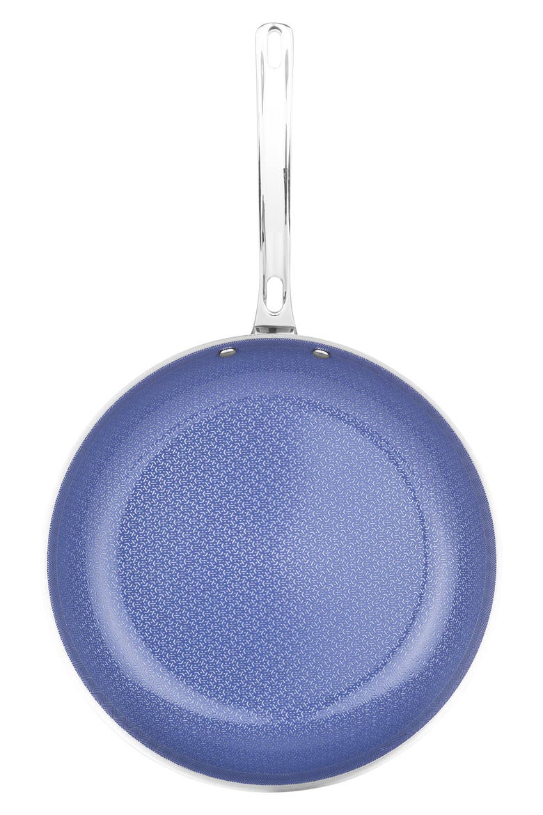3-Ply Hybrid Plus Ceramic Nonstick 12-Inch Fry Pan, Alternate, color, STAINLESS STEEL/ BLUE