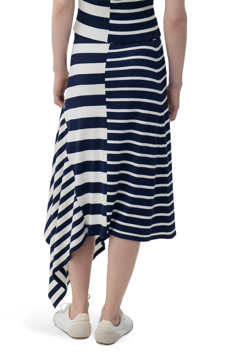 MANGO Asymmetric Stripe Knit Skirt, Alternate, color, 