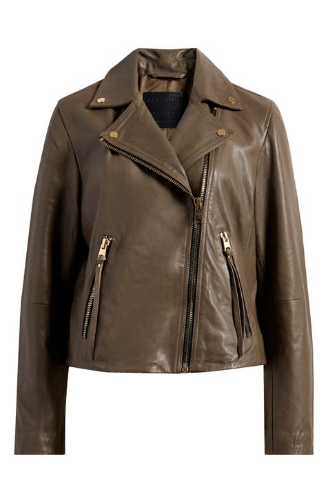 Women&rsquo;s Green Leather &amp; Faux Leather Jackets | Nordstrom
