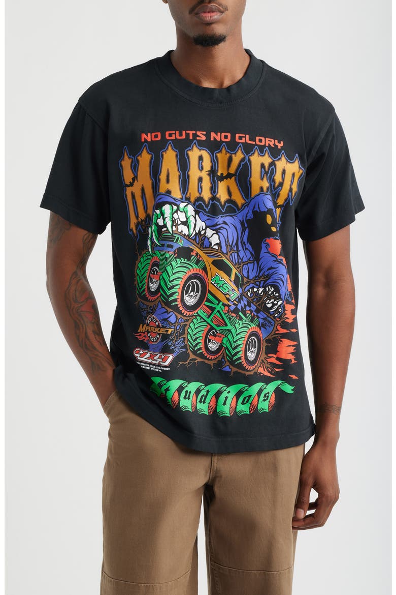 No Guts No Glory Cotton Graphic T-Shirt, Main, color, BLACK