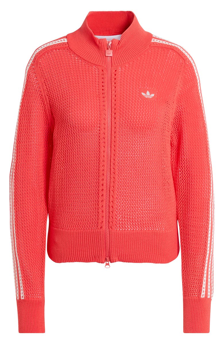 adidas Originals Open Knit Track Jacket, Alternate, color, Semi Lucid Red