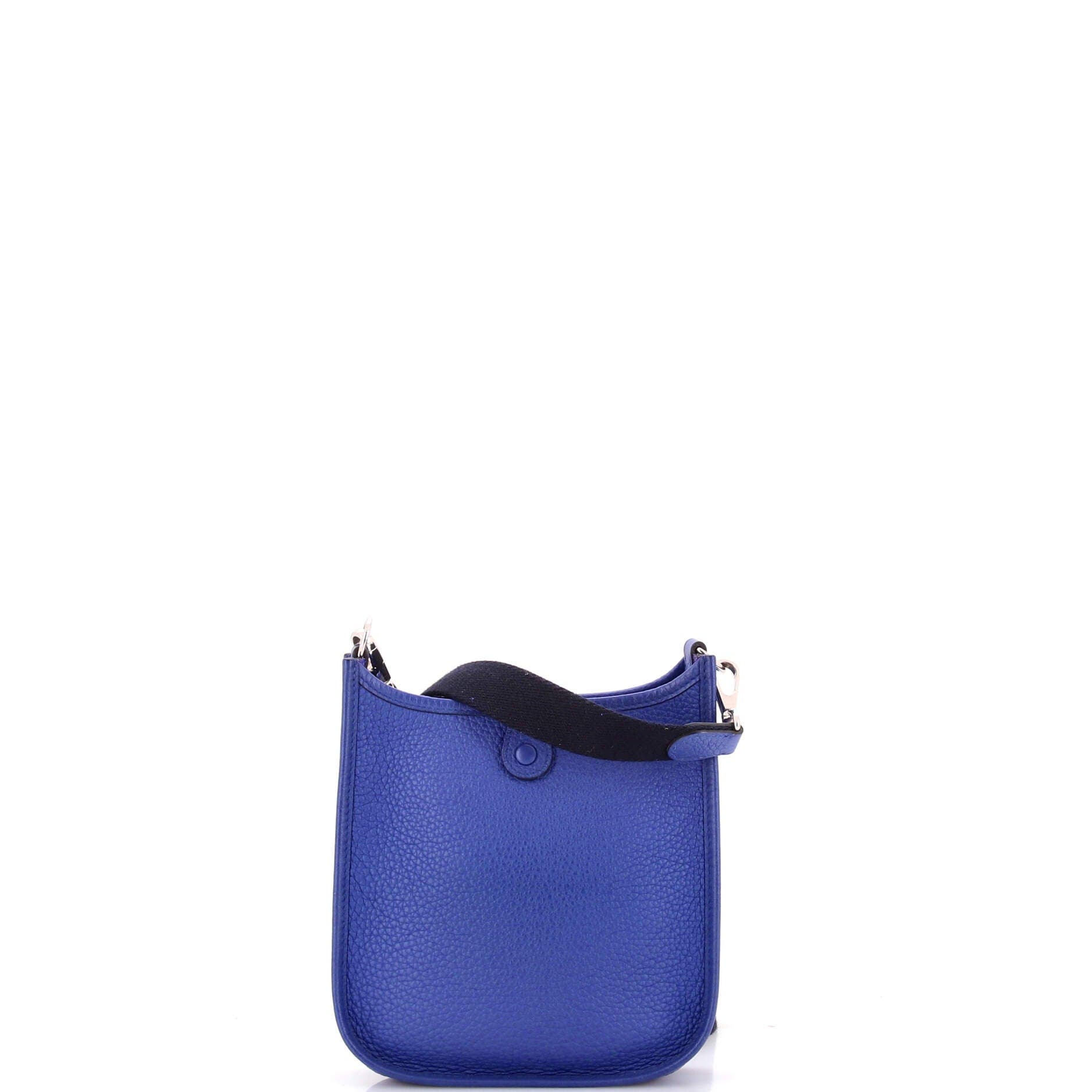 Pre-Owned Hermes Evelyne Bag Gen III Clemence TPM, Alternate, color, Bleu Electrique