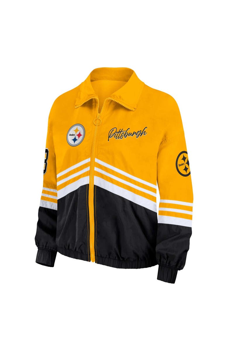 WEAR by Erin Andrews Women's WEAR by Erin Andrews Gold Pittsburgh Steelers Vintage Throwback Windbreaker Full-Zip Jacket, Alternate, color, Gold