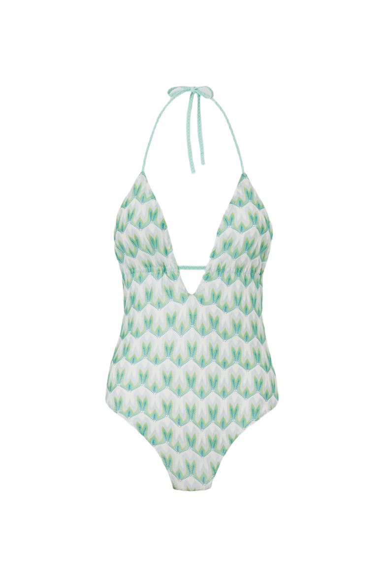 One-piece Swimsuit In Floral-pattern Viscose, Alternate, color, Multicoloured