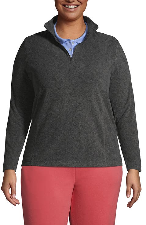 Plus Size Thermacheck 100 Fleece Quarter Zip Pullover Top