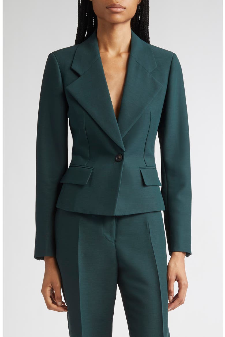 One-Button Crop Blazer, Main, color, MOSS