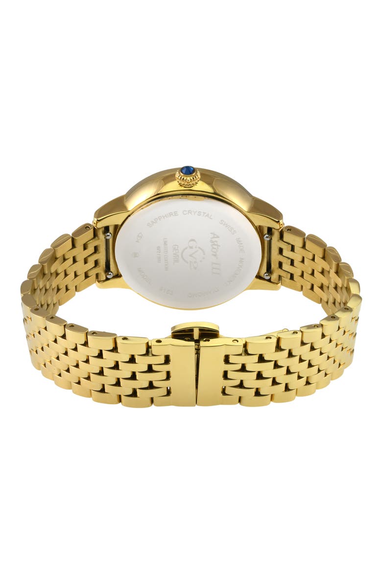 Astor III Diamond Swiss Bracelet Watch, 34mm - 0.06 ctw, Alternate, color, GOLD