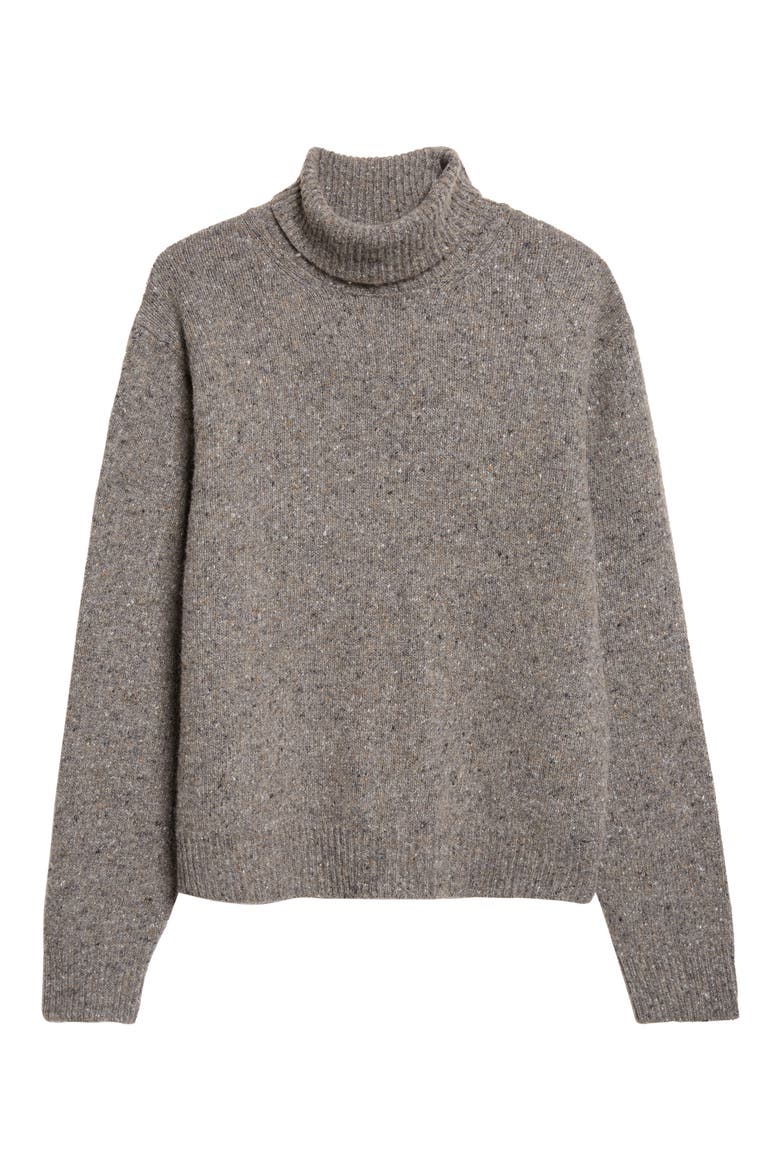 Wool Blend Mouliné Turtleneck Sweater, Main, color, GREY MOULINE