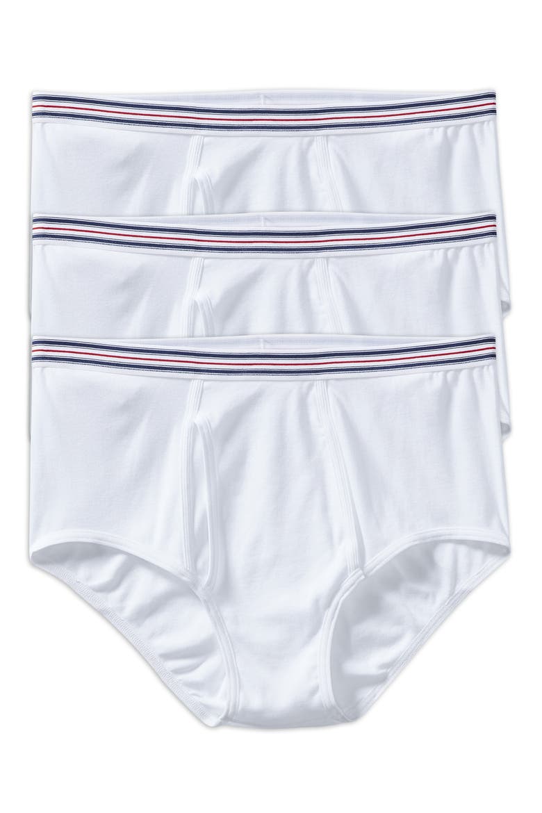 3-pk Briefs, Alternate, color, WHITE