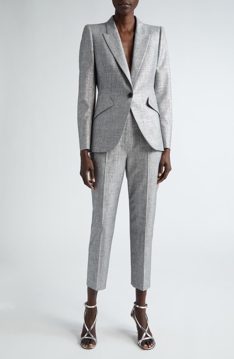 McQueen High Waist Cigarette Trousers, Alternate, color, 