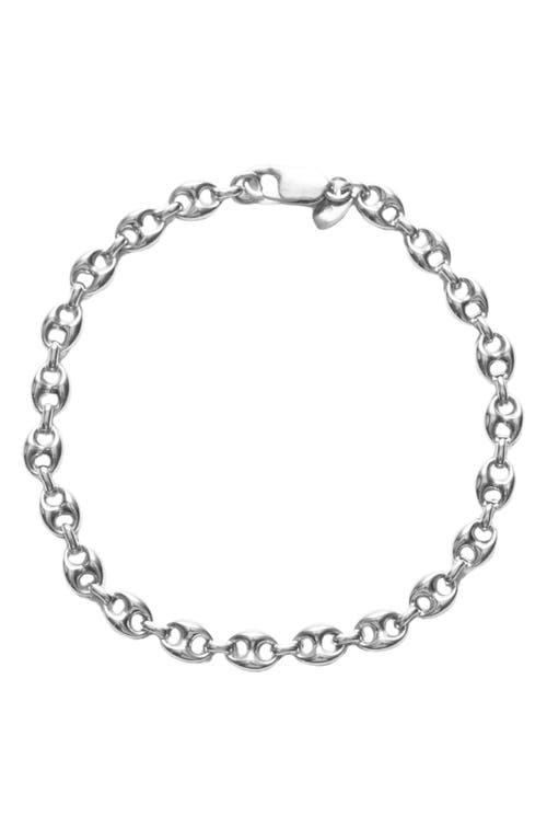 Argento Vivo Sterling Silver Mariner Puff Chain Link Bracelet In Silver
