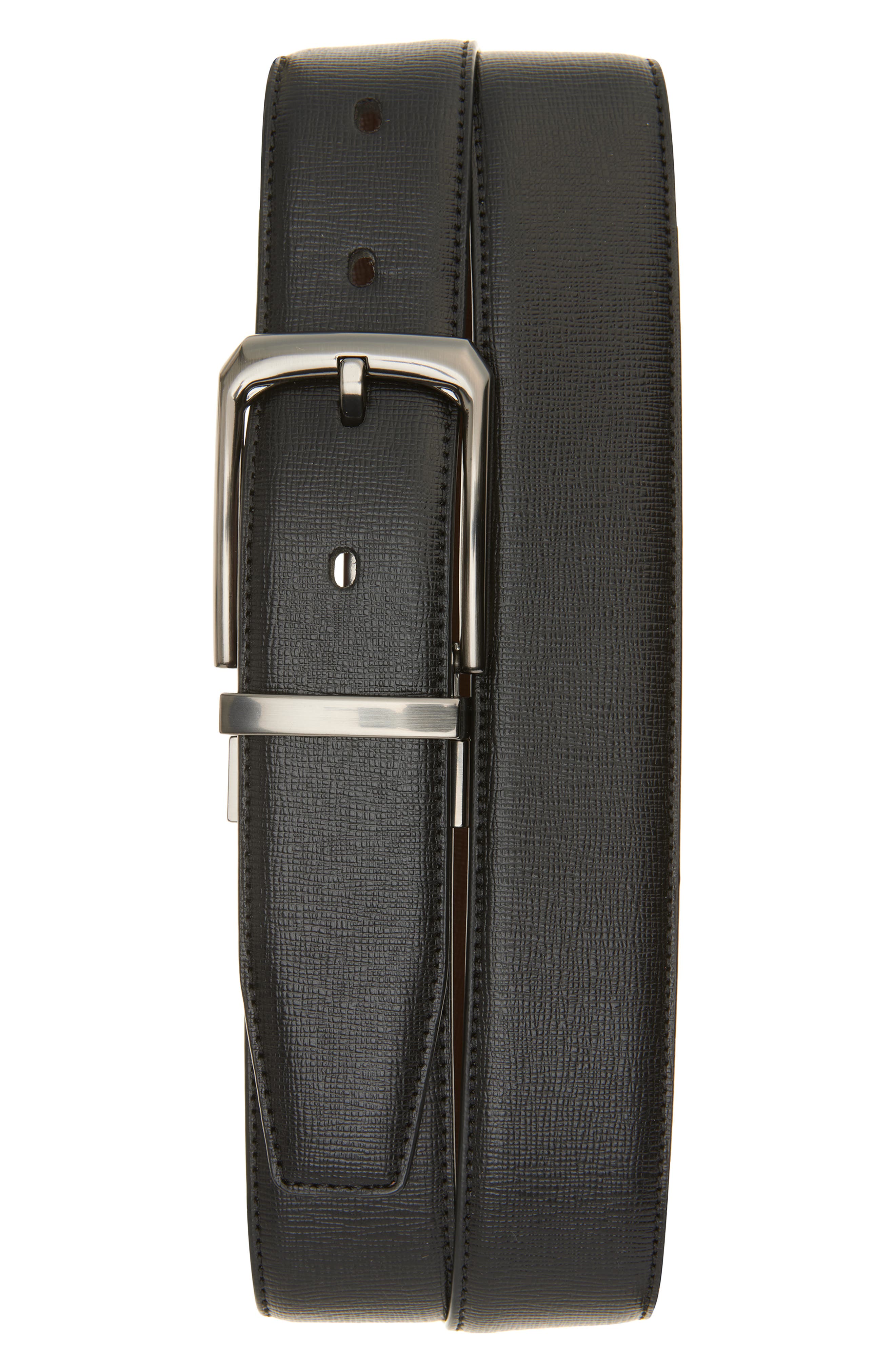 Original Penguin Feather Edge Stitched Faux Leather Belt