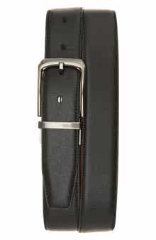 Original Penguin Feather Edge Stitched Faux Leather Belt