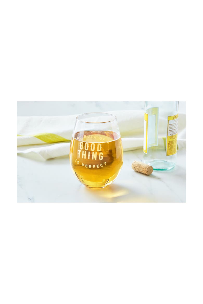 Good Thing Stemless Wine Glasses Set of 2 Gold Drinkware, Alternate, color, Gold