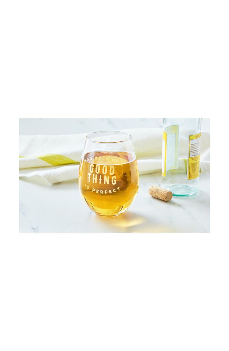 tag Good Thing Stemless Wine Glasses Set of 2 Gold Drinkware, Alternate, color, Gold