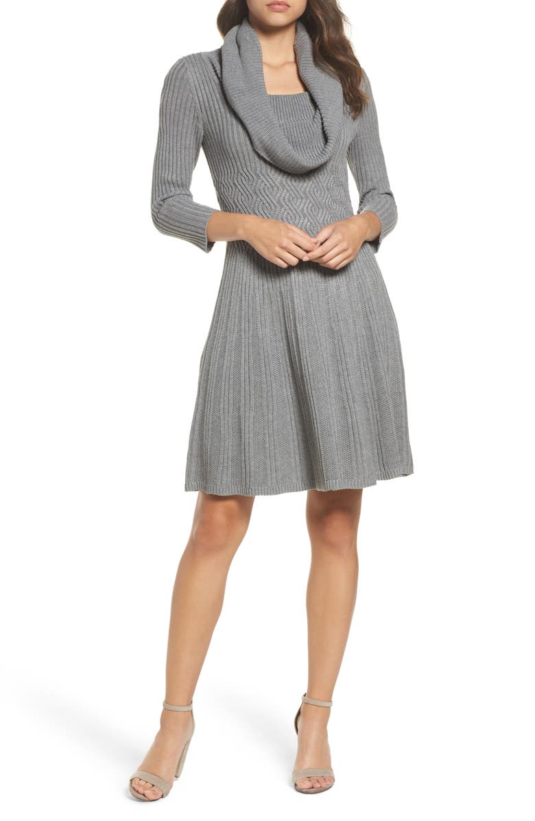 Eliza J Cowl Neck Sweater Dress, Main, color,