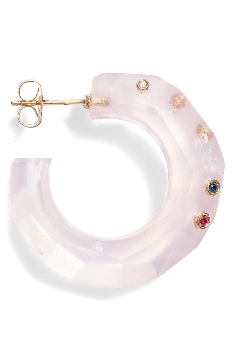 Bleecker & Prince Bubblegum Stone Hoop Earrings, Alternate, color, 