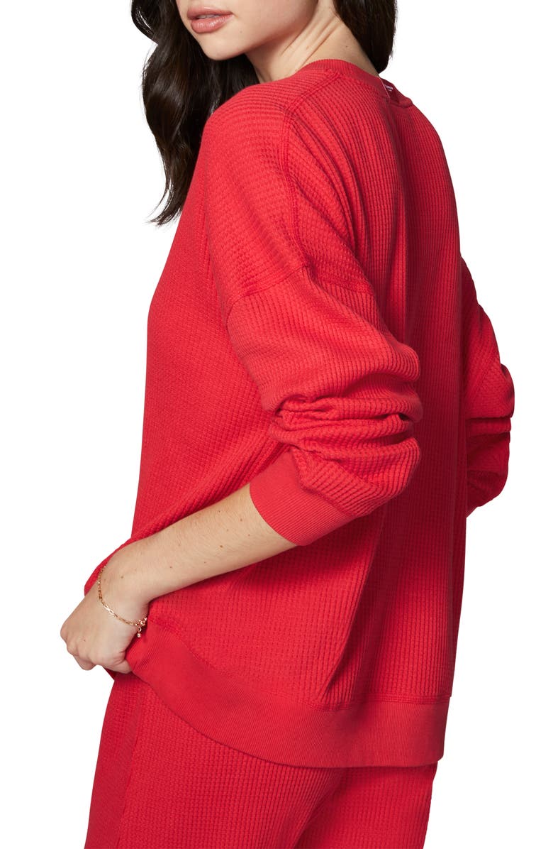 Florence by Mills Ovesize Crewneck Thermal Sweatshirt, Alternate, color, Scarlet