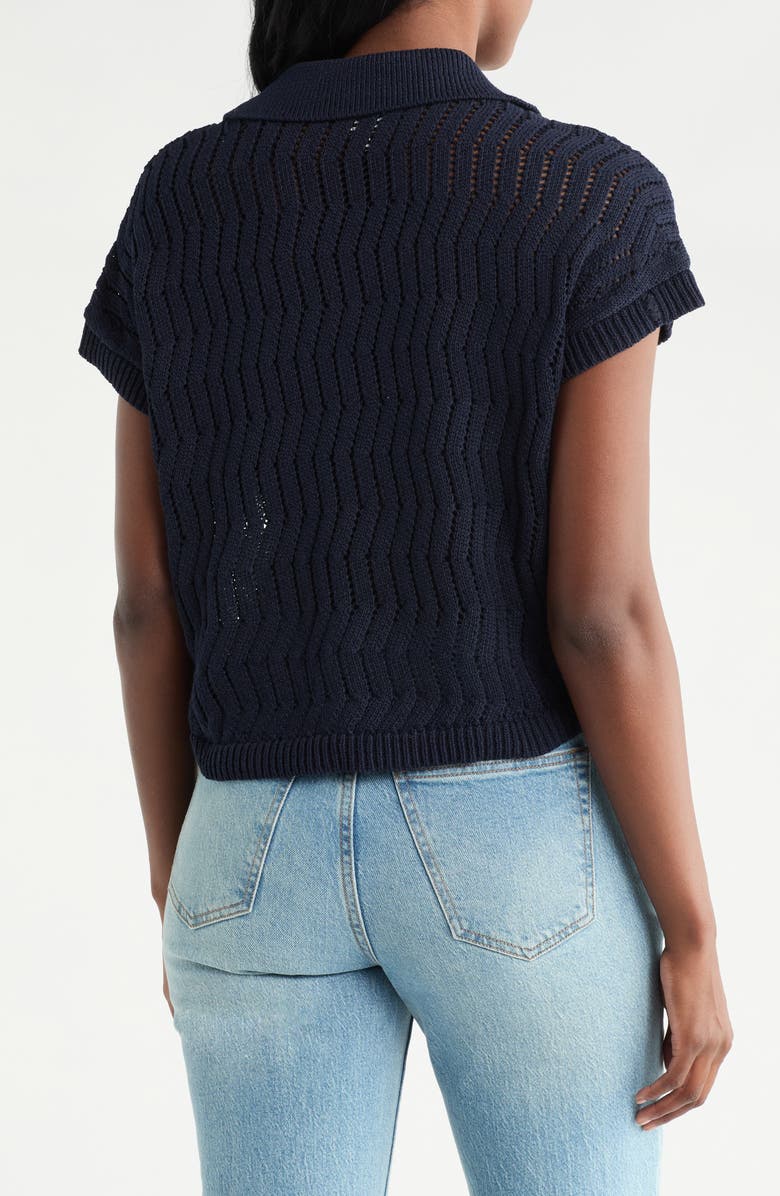 CYRUS V-Neck Polo Sweater, Alternate, color, Eclipse