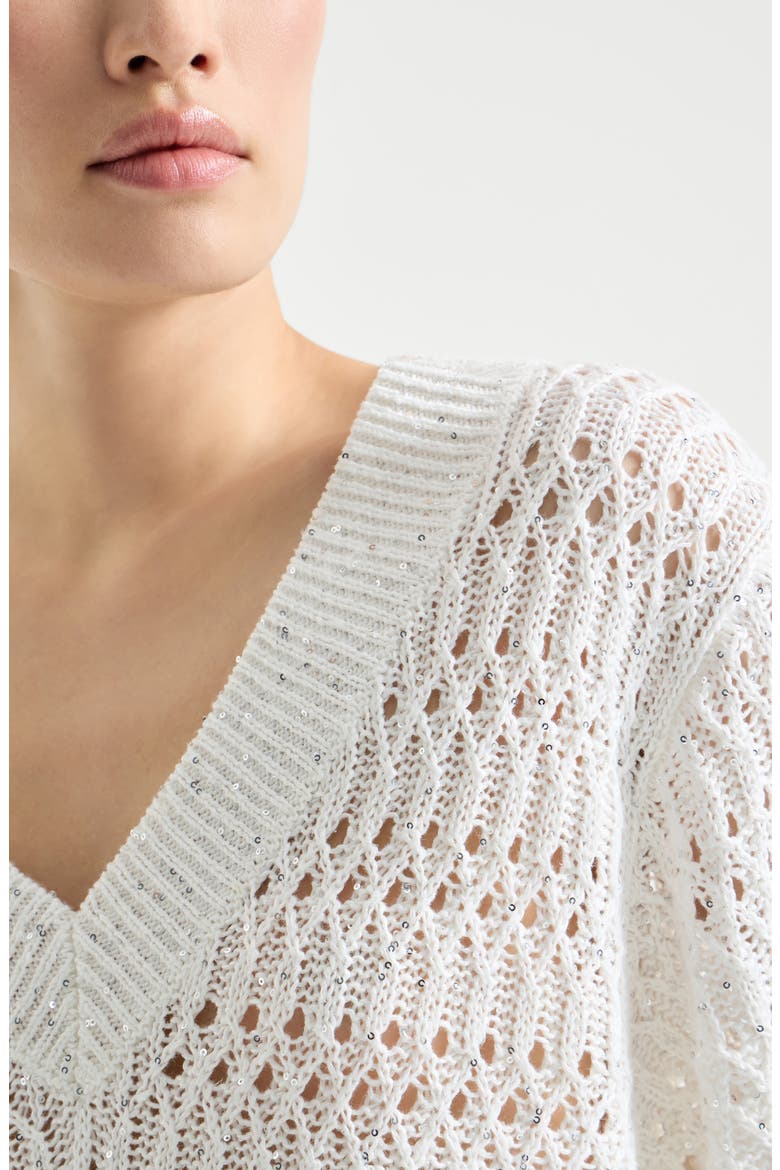 Dazzling braids sweater, Alternate, color, White