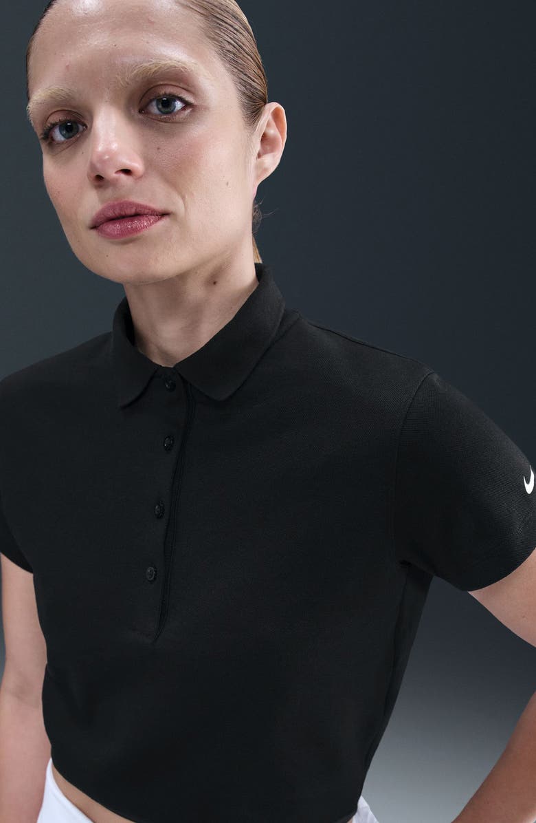 Nike Crop Cotton Blend Golf Polo, Alternate, color, Black/Sail