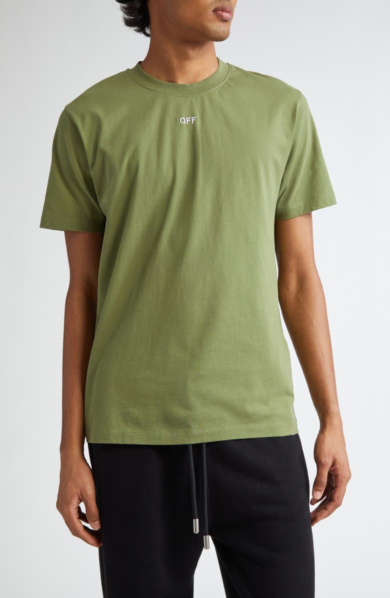 Off-White Stitch Arr Slim Embroidered T-Shirt, Main, color, 