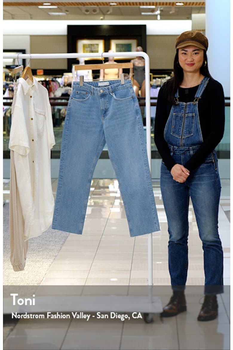 Raw Hem Mid Rise Straight Leg Jeans video
