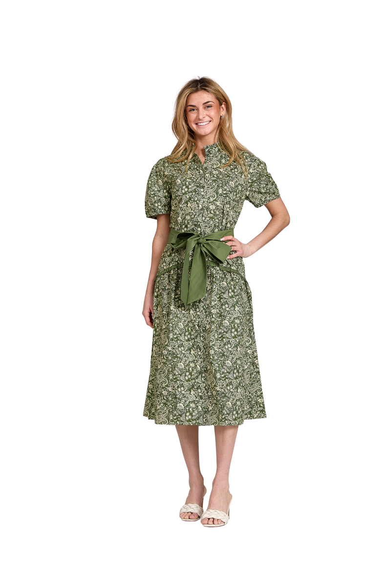 Taylor Tillman Julie Dress, Alternate, color, Olive Paisley