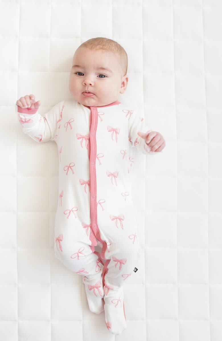 Kyte BABY Print Snap Footie, Alternate, color, Bow