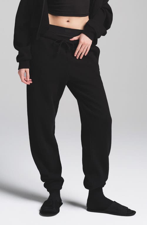 Skims Cotton Fleece Classic Joggers In Onyx