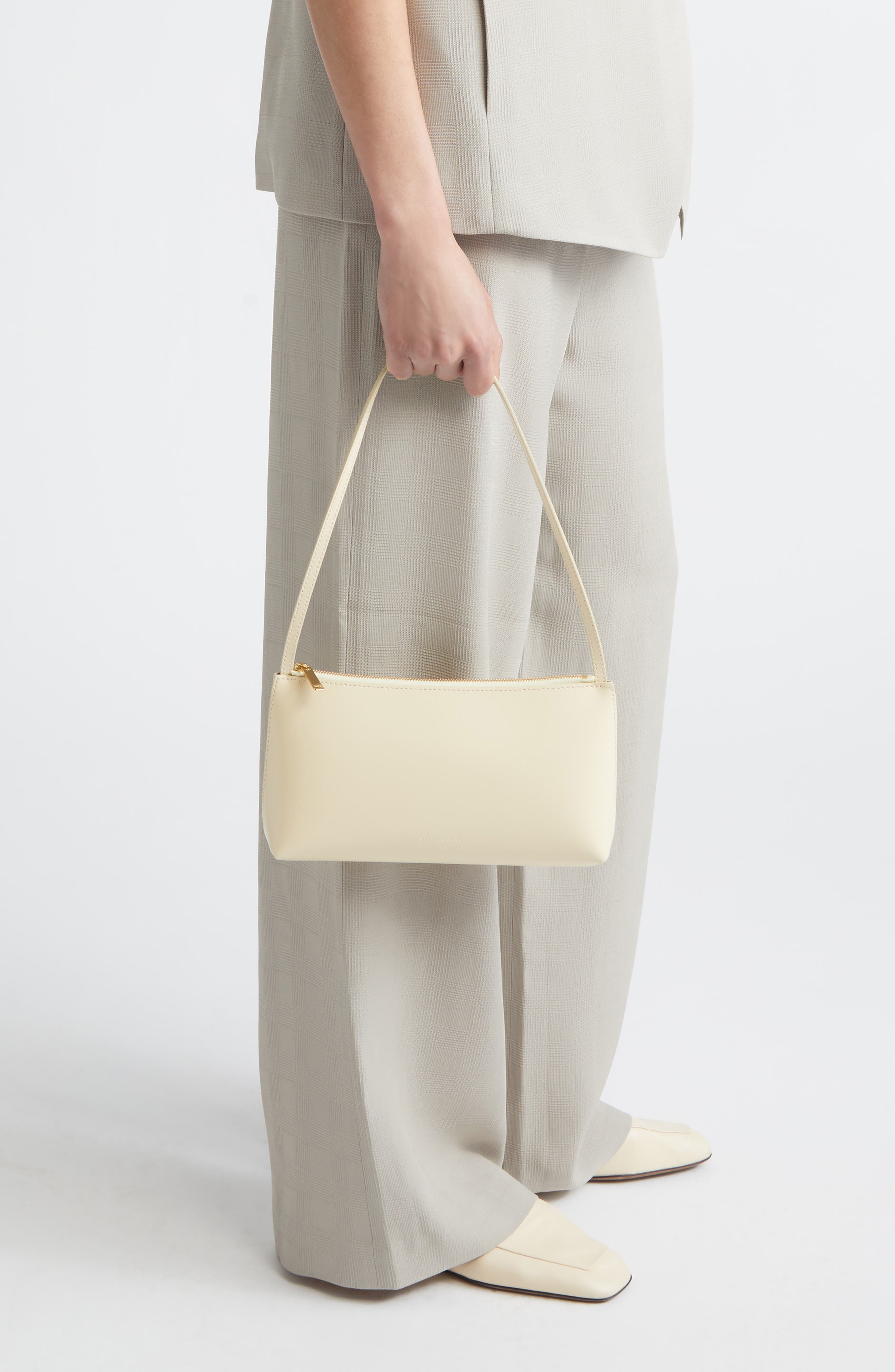 Gaia Leather Shoulder Bag, Alternate, color, CREMMA