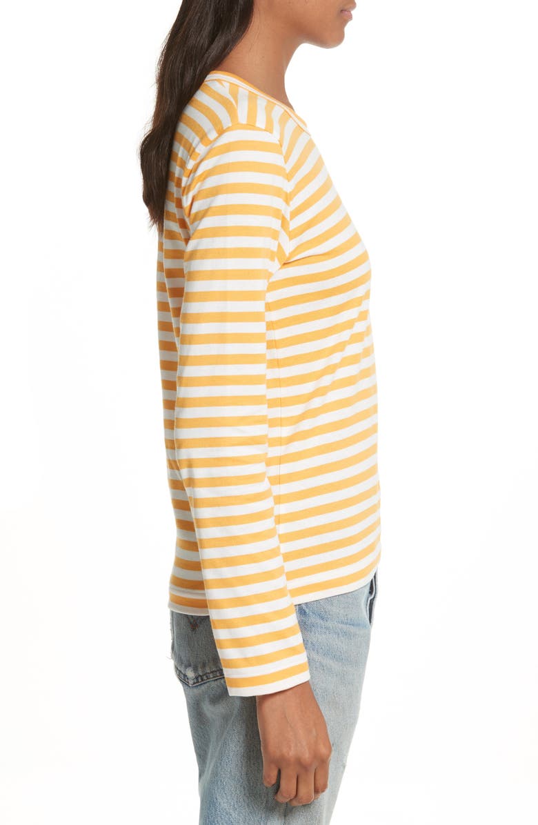 Comme des Garçons PLAY Stripe Long Sleeve T-Shirt, Alternate, color, Yellow