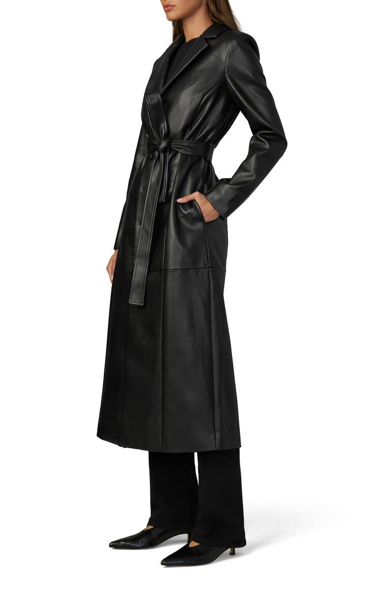 Joe's Jeans Faux Leather Trench Coat, Alternate, color, Black