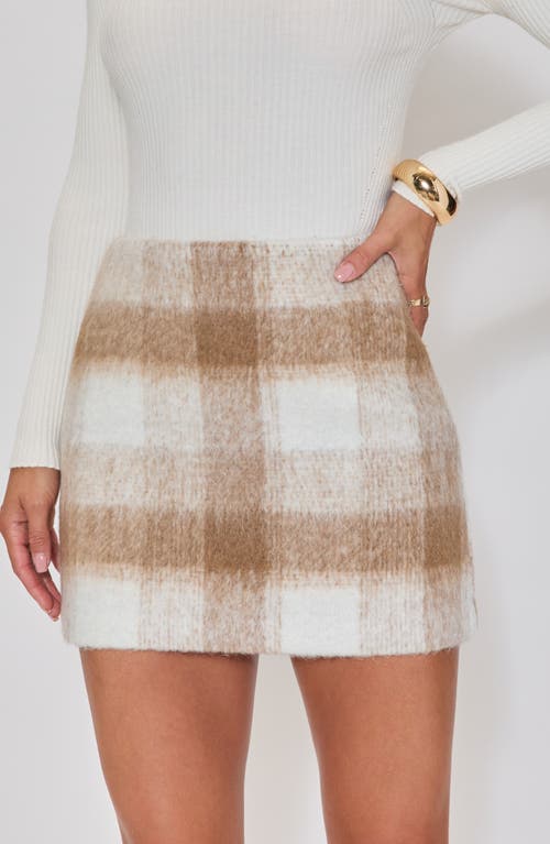 Vici Collection Hearth Plaid Miniskirt In Brown